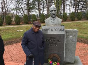 New Britain's Alton Brooks at the city's MLK Park with members and friends of the Mary McCloud Bethune Club on April 2nd. (Photo courtesy of Brian Riley)